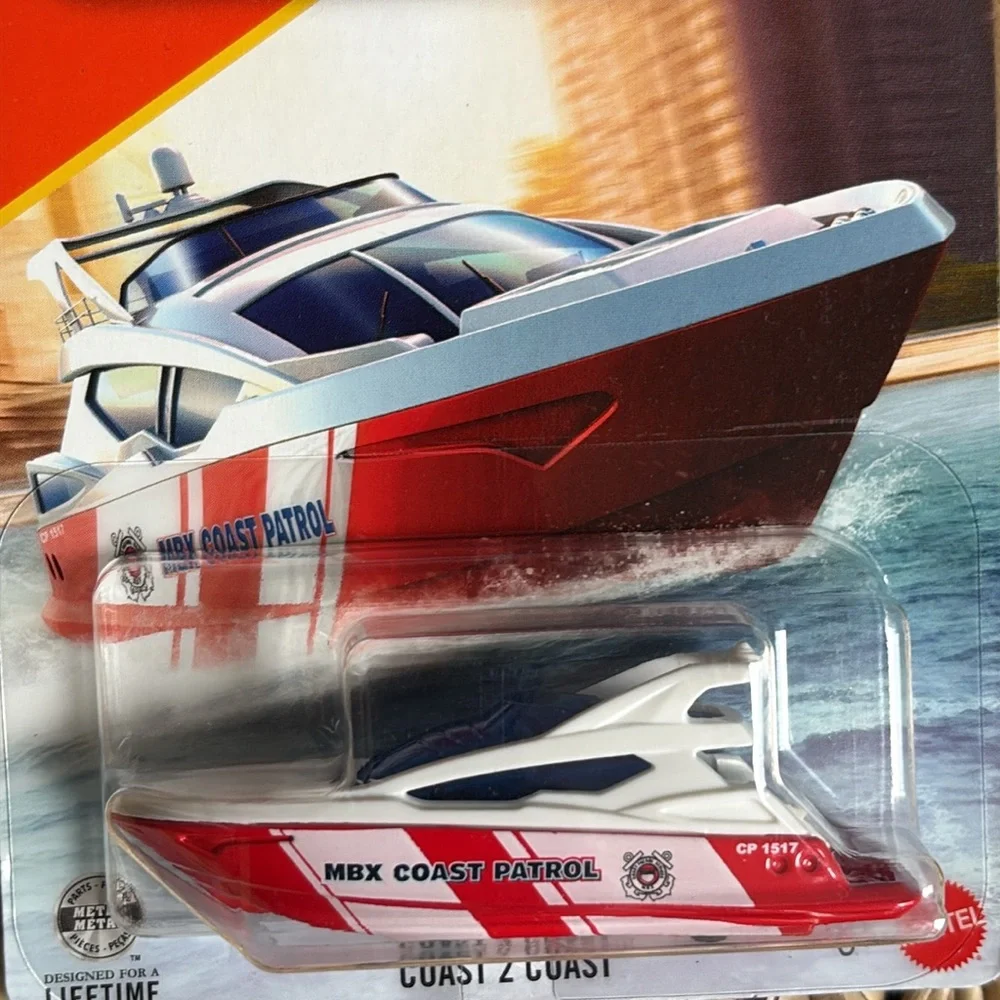 Matchbox Speedboat Coast 2 MBX Coast Patrol Red & White Rescue Speed Boat New